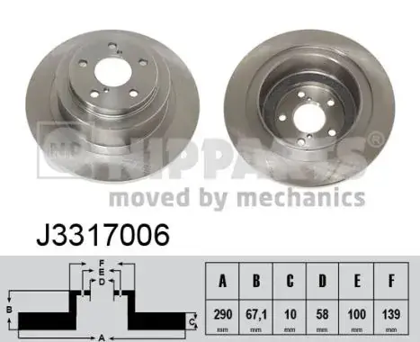 Задній гальмівний (тормозний) диск Nipparts J3317006 (фото 1)