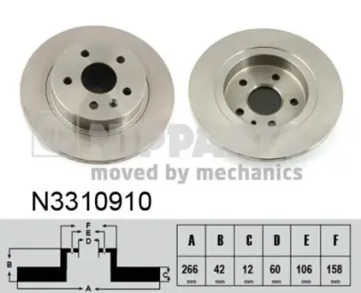 Задній гальмівний (тормозний) диск Nipparts N3310910
