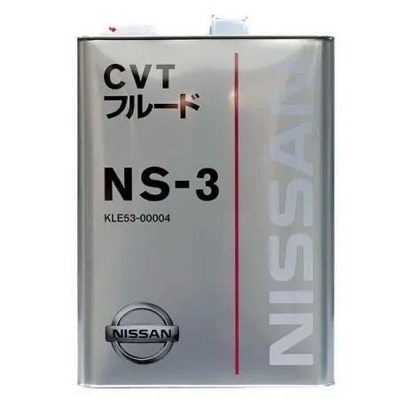 Масло трансмиссионное CVT Fluid NS-3 4л nissan KLE5300004