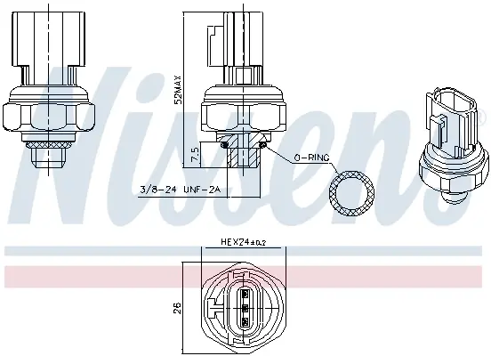 Датчик тиску хладогенту nissens 301077