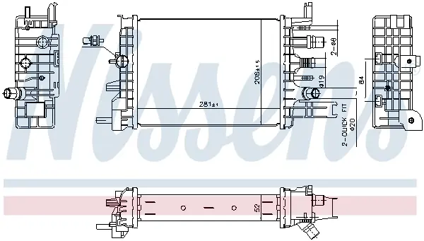 Радіатор пічки nissens 607033