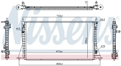 Радіатор охолодження двигуна nissens 607224
