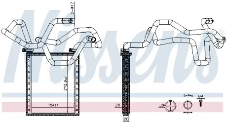 Радіатор опалювача салону Nissens 707305