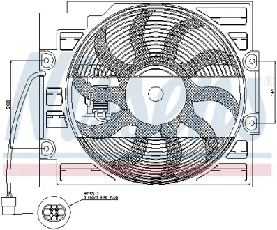 NISSENS BMW Вентилятор системи охолодження двигуна (з дифузором) 5 (E39) 96- Nissens 85422