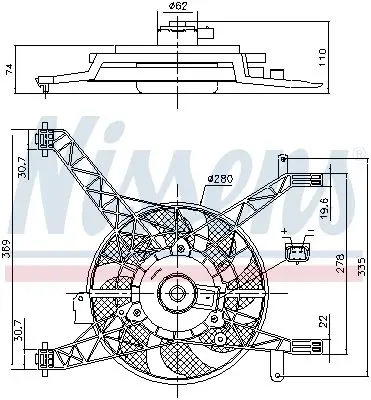 NISSENS FORD Вентилятор радіатора B-MAX 1.4, 1.6 12-, FIESTA VI 1.25, 1.4, 1.6 08- Nissens 85751 (фото 1)