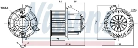 Вентилятор салону nissens 87679 Опель Корса
