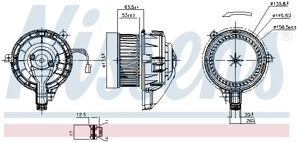 Вентилятор салону nissens 87852