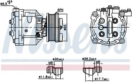 Комплект сцепления в сборе nissens 891078 Chevrolet Aveo т300