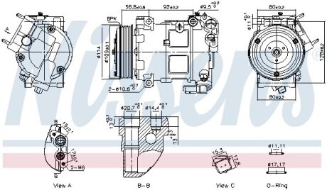 Компресов кондиціонера nissens 891094 на Опель Корса ф