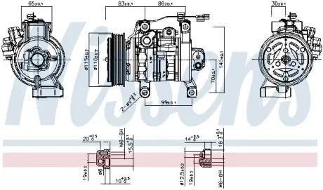 Комплект сцепления в сборе nissens 891130 Хонда Hr v