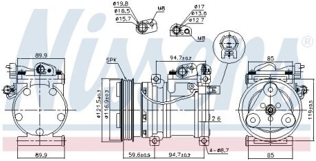 Компресор кондиціонера nissens 89294
