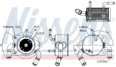 Охолоджувач мастила nissens 91180 Митсубиси Галант