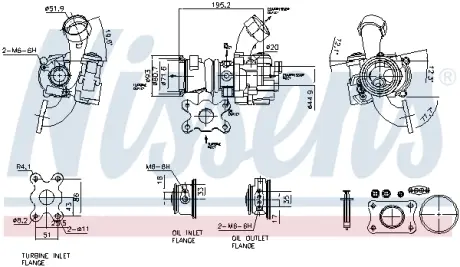 NISSENS AUDI Турбіна A3 14-, SEAT, SKODA, VW nissens 93305 Шкода Рапид