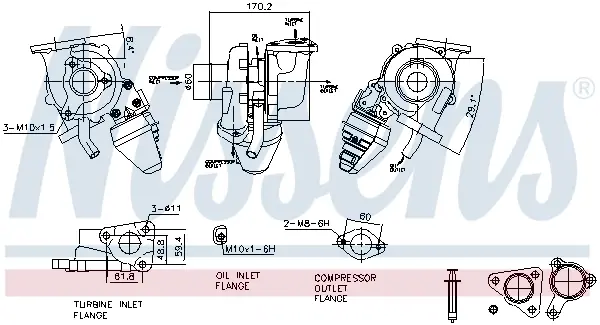 NISSENS OPEL Турбіна ASTRA J 1.7 09-, MERIVA B 1.7 10- Nissens 93629 (фото 1)