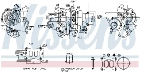 NISSENS VW Турбіна GOLF VII 13-, PASSAT B8, TIGUAN, SKODA, AUDI Nissens 93632