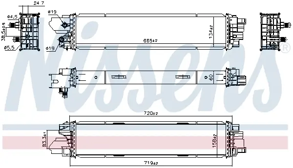 Радиатор интеркулера nissens 961272
