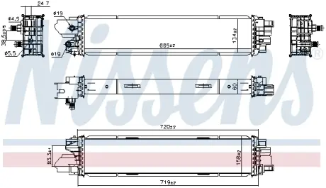 Радиатор интеркулера nissens 961272