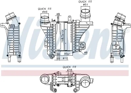 Радиатор интеркулера nissens 961321