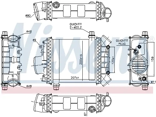 Радиатор интеркулера nissens 96389