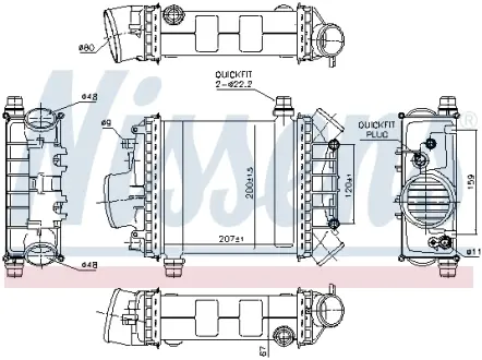 Радиатор интеркулера nissens 96389 Мерседес W212
