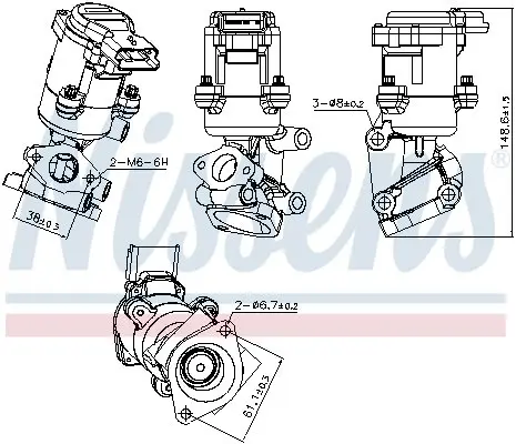 NISSENS CITROEN Клапан системи рециркуляції ВГ (клапан EGR) C5 III, Land Rover Discovery III, Range Rover Sport, Jaguar, Peugeot 407/607 2.7HDI Nissens 98237 (фото 1)