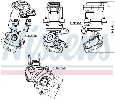 NISSENS CITROEN Клапан системи рециркуляції ВГ (клапан EGR) C5 III, Land Rover Discovery III, Range Rover Sport, Jaguar, Peugeot 407/607 2.7HDI Nissens 98237