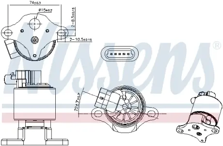 NISSENS OPEL клапан рециркуляції Omega B, Vectra B, Sintra 2.2/3.0 94- nissens 98361 Опель Вектра б