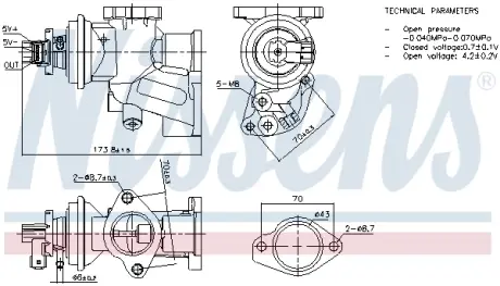 NISSENS OPEL Клапан EGR Corsa C 1.7DI/DTI 00- Nissens 98475