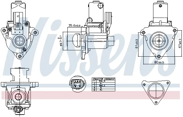 Клапан EGR nissens 98510