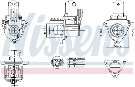 Клапан EGR nissens 98510