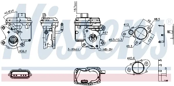 Клапан EGR nissens 98596