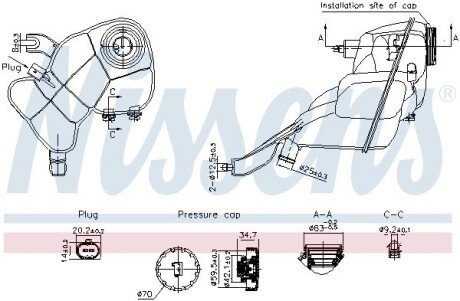 Бачок компенсаційний nissens 996204 на Мерседес S-Class C216