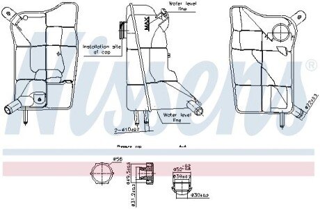 Бачок розширювальний з кришкою CITROEN/ FORD/ PEUGEOT nissens 996304 на Форд Мондео 2