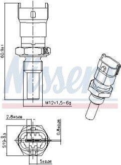 Датчик, температура охолоджуючої рідини nissens 207019