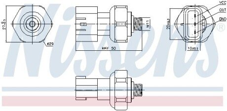 Датчик тиску кондиціонера TOYOTA / LEXUS nissens 301090 на Лексус Gx460