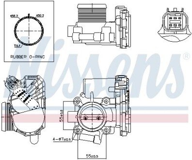 Дросельний вузол OPEL MERIVA 10- nissens 955009 на Chevrolet Cruze