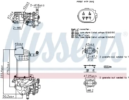 EGR valve nissens 98359 Фольксваген Амарок