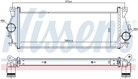 Радиатор интеркулера nissens 96199