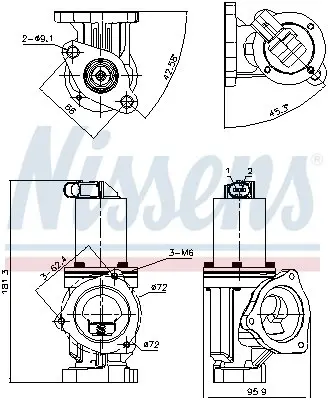 Клапан EGR nissens 98167