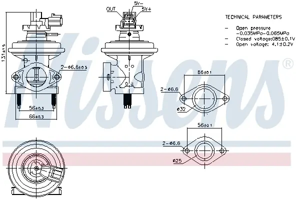 Клапан EGR nissens 98474