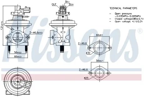 Клапан EGR nissens 98474