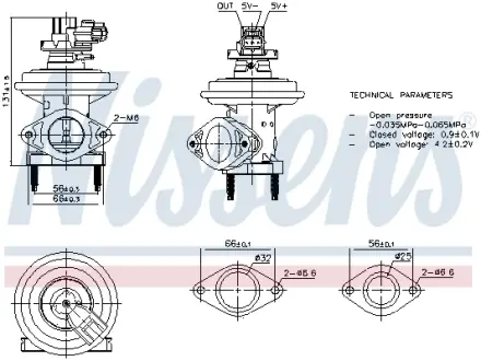 Клапан EGR Nissens 98480
