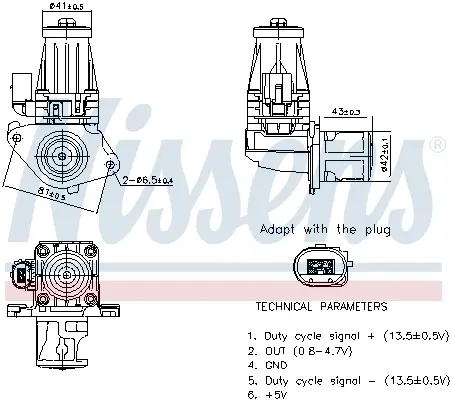 Клапан рецеркуляції відпрацьованих газів nissens 98377