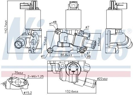 Клапан рециркуляціі ВГ (EGR) nissens 98196