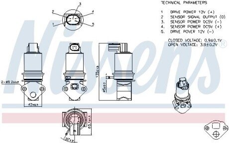 Клапан рециркуляціі ВГ (EGR) nissens 98371