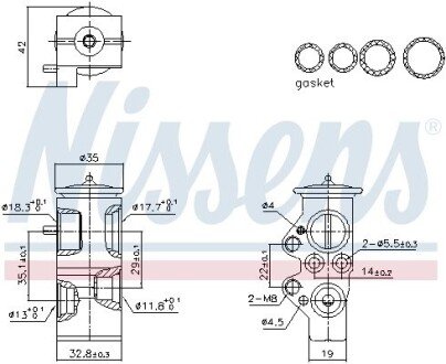 Клапан розширювальний кондиціонера nissens 999428 на Шкода Fabia 3