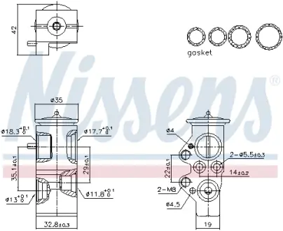 Клапан розширювальний кондиціонера nissens 999428