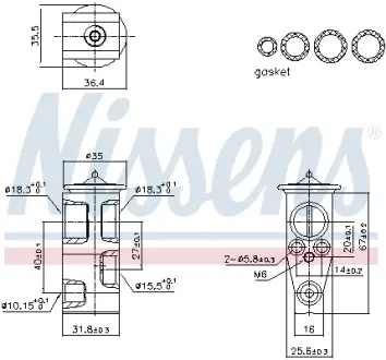 Клапан розширювальний кондиціонера nissens 999444