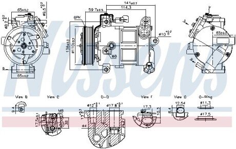 Компресор кондиціонера First Fit nissens 890596 на Фиат 500