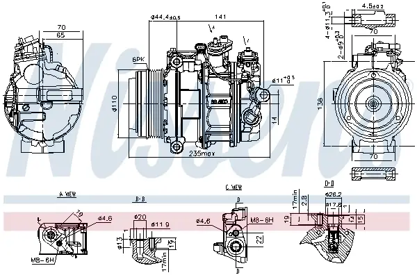 Комплект сцепления в сборе nissens 890749